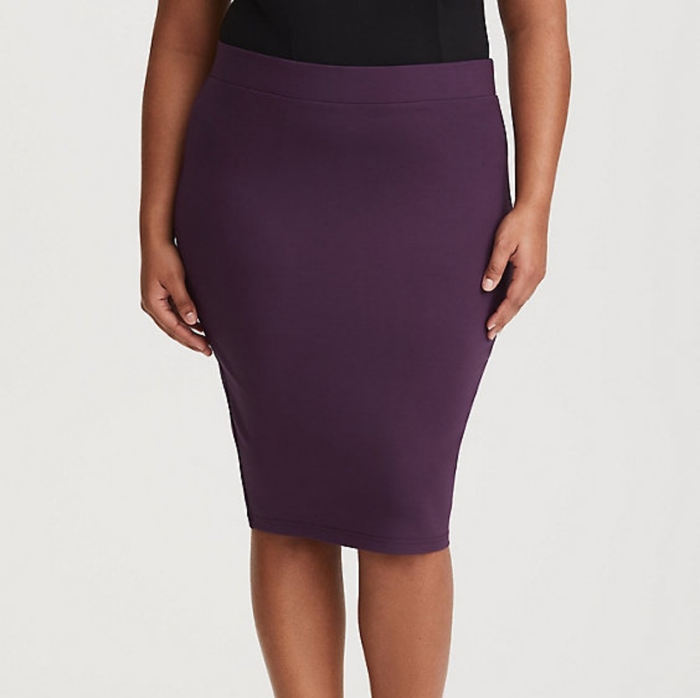 Torrid Purple Ponte Pencil Midi Skirt 2x